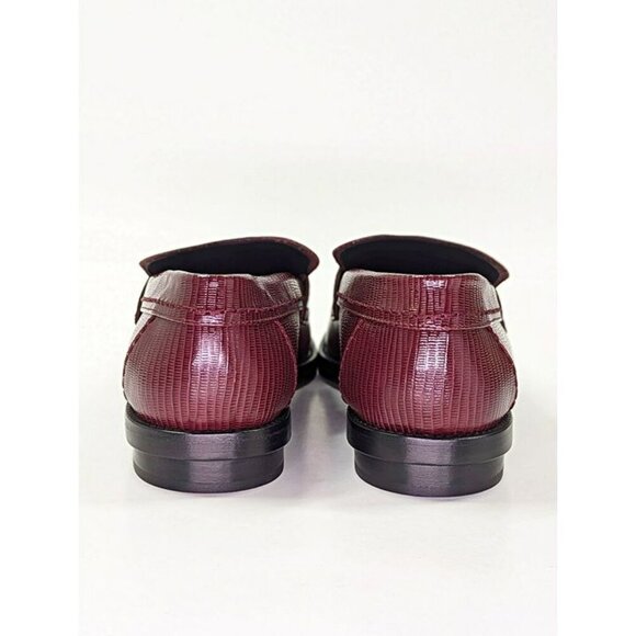 Alexander McQueen Men’s Jupiter Leather Moccasins Burgundy Size 45 (MSRP $990) - Picture 8 of 12